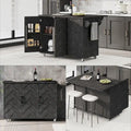 51.2-Inch Ash Veneer Kitchen Island with Drop Leaf, Stool Not Included