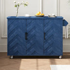 51.2-Inch Ash Veneer Kitchen Island with Drop Leaf, Stool Not Included