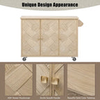 51.2-Inch Ash Veneer Kitchen Island with Drop Leaf, Stool Not Included