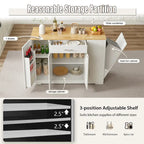 53-inch Large Kitchen Island with Trash Can Storage Cabinet(stool Not Included)