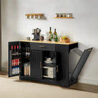 53-inch Large Kitchen Island with Trash Can Storage Cabinet(stool Not Included)