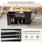 53-inch Large Kitchen Island with Trash Can Storage Cabinet(stool Not Included)