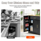 53-inch Large Kitchen Island with Trash Can Storage Cabinet(stool Not Included)