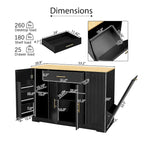 53-inch Large Kitchen Island with Trash Can Storage Cabinet(stool Not Included)