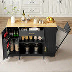 53-inch Large Kitchen Island with Trash Can Storage Cabinet(stool Not Included)