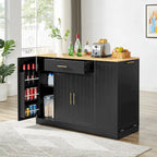53-inch Large Kitchen Island with Trash Can Storage Cabinet(stool Not Included)