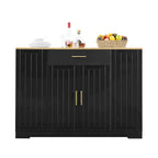 53-inch Large Kitchen Island with Trash Can Storage Cabinet(stool Not Included)