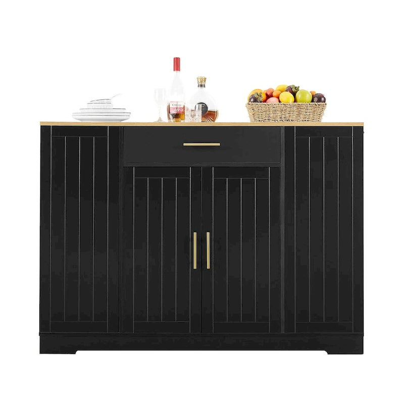53-inch Large Kitchen Island with Trash Can Storage Cabinet(stool Not Included)