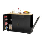 53-inch Large Kitchen Island with Trash Can Storage Cabinet(stool Not Included)
