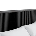 Modern Black Solid Wood Fluted Panel Bed