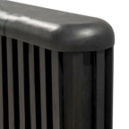 Modern Black Solid Wood Fluted Panel Bed