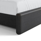 Modern Black Solid Wood Fluted Panel Bed
