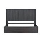 Modern Black Solid Wood Fluted Panel Bed