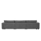 Couch Corduroy Sectional Sofa with USB, Chaise, Cup Holder