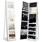 Jewelry Cabinet Armoire Lockable Standing Storage - Black