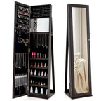 Jewelry Cabinet Armoire Lockable Standing Storage - Black