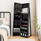 Jewelry Cabinet Armoire Lockable Standing Storage - Black