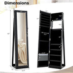 Jewelry Cabinet Armoire Lockable Standing Storage - Black
