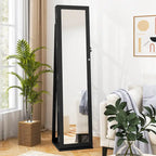 Jewelry Cabinet Armoire Lockable Standing Storage - Black