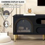 78.8 Retro TV Stand, Entertainment Center Media Console Cabinet with Six Metal Legs, 2 Cabinets, 4 Drawers