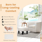 Swivel Barrel Chair with Ottoman Footrest Curved Backrest & - See Details