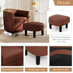Swivel Barrel Chair with Ottoman Footrest Curved Backrest & - See Details