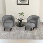 Swivel Barrel Chair with Ottoman Footrest Curved Backrest & - See Details