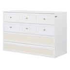 White Queen Size Murphy Bed with Storage and Large Drawers