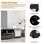 Black 82-Inch TV Stand with Push-Open Doors and LED for TVs up to 90 Inches