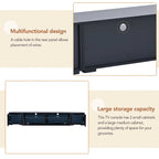 Black 82-Inch TV Stand with Push-Open Doors and LED for TVs up to 90 Inches