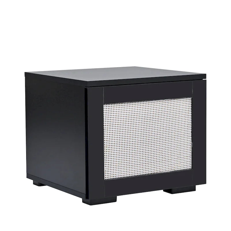 Black 82-Inch TV Stand with Push-Open Doors and LED for TVs up to 90 Inches
