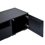 Black 82-Inch TV Stand with Push-Open Doors and LED for TVs up to 90 Inches