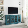Teal Blue Modern 62 TV Stand with Large Top and 6 Shelves