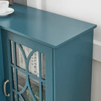 Teal Blue Modern 62 TV Stand with Large Top and 6 Shelves