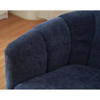 Fabric Swivel Chair with 360 Rotation, Wooden Base and 350lb Weight Capacity