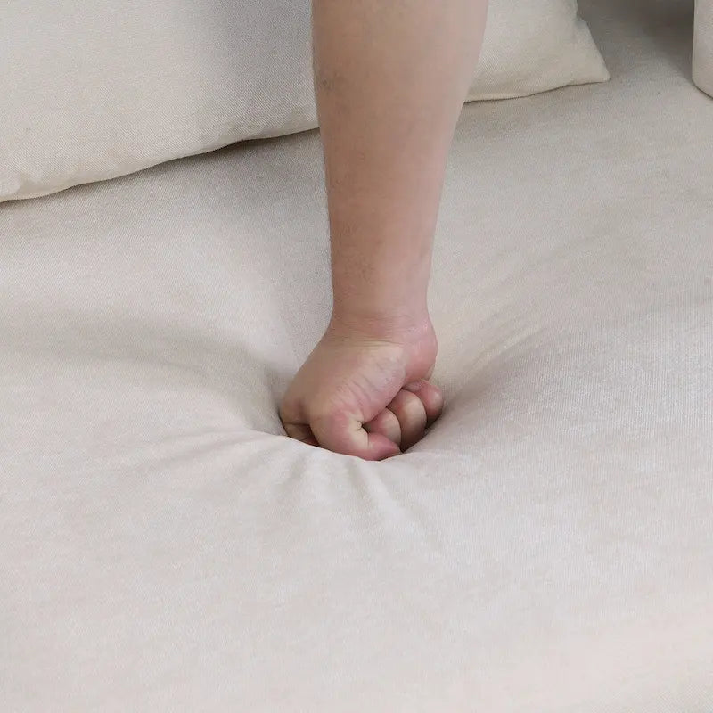 Polyester Oversized Armchair with Storage Asymmetrical Armrest and Modern Mid-Century Chair, 225lb Capacity