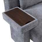 Polyester Oversized Armchair with Storage Asymmetrical Armrest and Modern Mid-Century Chair, 225lb Capacity