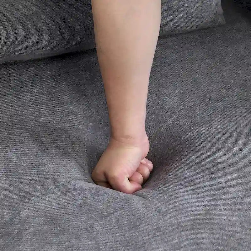 Polyester Oversized Armchair with Storage Asymmetrical Armrest and Modern Mid-Century Chair, 225lb Capacity