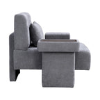 Polyester Oversized Armchair with Storage Asymmetrical Armrest and Modern Mid-Century Chair, 225lb Capacity