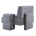 Polyester Oversized Armchair with Storage Asymmetrical Armrest and Modern Mid-Century Chair, 225lb Capacity