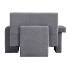 Polyester Oversized Armchair with Storage Asymmetrical Armrest and Modern Mid-Century Chair, 225lb Capacity