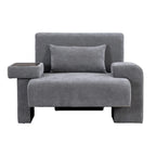 Polyester Oversized Armchair with Storage Asymmetrical Armrest and Modern Mid-Century Chair, 225lb Capacity