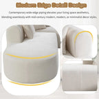 107.5 Polyester 4-Seat Corner Sofa with Curved Design and Wide Stitching