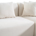 107.5 Polyester 4-Seat Corner Sofa with Curved Design and Wide Stitching