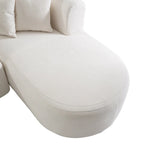 107.5 Polyester 4-Seat Corner Sofa with Curved Design and Wide Stitching