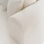 107.5 Polyester 4-Seat Corner Sofa with Curved Design and Wide Stitching