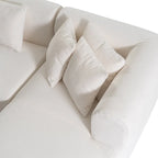107.5 Polyester 4-Seat Corner Sofa with Curved Design and Wide Stitching