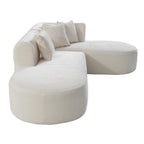 107.5 Polyester 4-Seat Corner Sofa with Curved Design and Wide Stitching