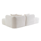 107.5 Polyester 4-Seat Corner Sofa with Curved Design and Wide Stitching