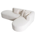 107.5 Polyester 4-Seat Corner Sofa with Curved Design and Wide Stitching